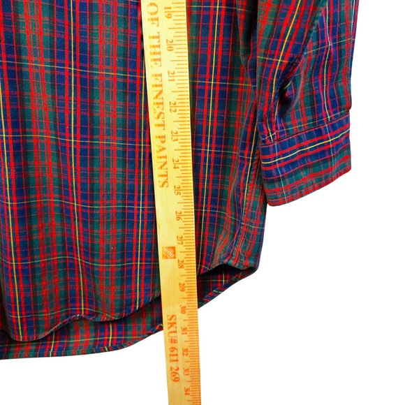 Ralph Lauren BIG SHIRT Mens Medium Red Tartan Plaid Pony Oversized Baggy Oxford - Picture 7 of 13